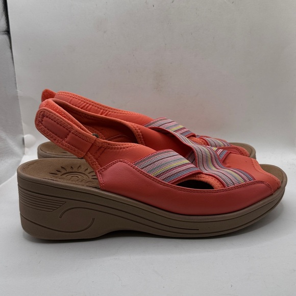 Shoes - SoLite Easy Street Sandal Wedges Coral Summer Shoes Womens 9W 9 Wide
